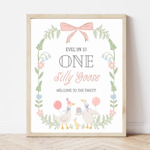 Poster Un Silly Goose Arc Floral Rose Anniversaire Bienve