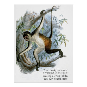 Poster Un singe Cheeky CC0365 pour enfants