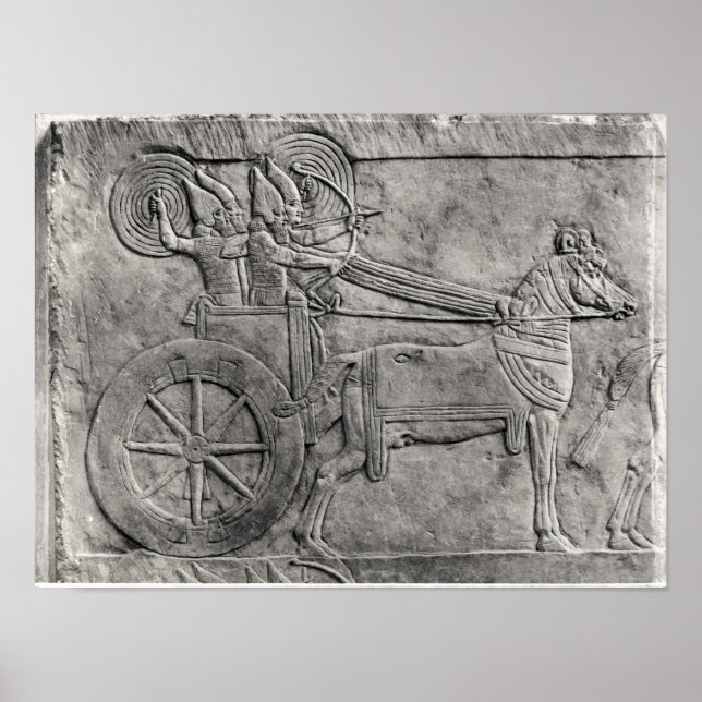 Poster Un soulagement représentant l'armée assyrienne au  (Devant)