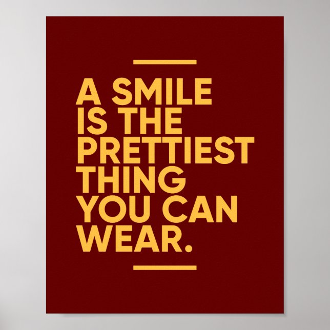Poster Un Sourire Est La Chose La Plus Belle | Inspiratio (Devant)