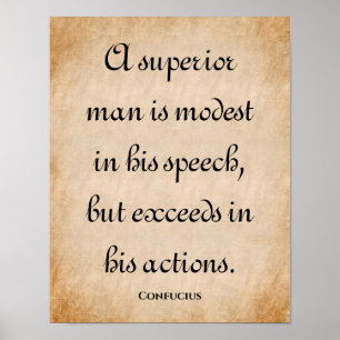 Poster Un Supérieur... Citation Inspirant Confucius