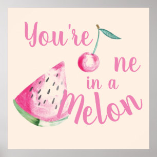 Poster "Un sur un Melon" Encouragement Aquarelle