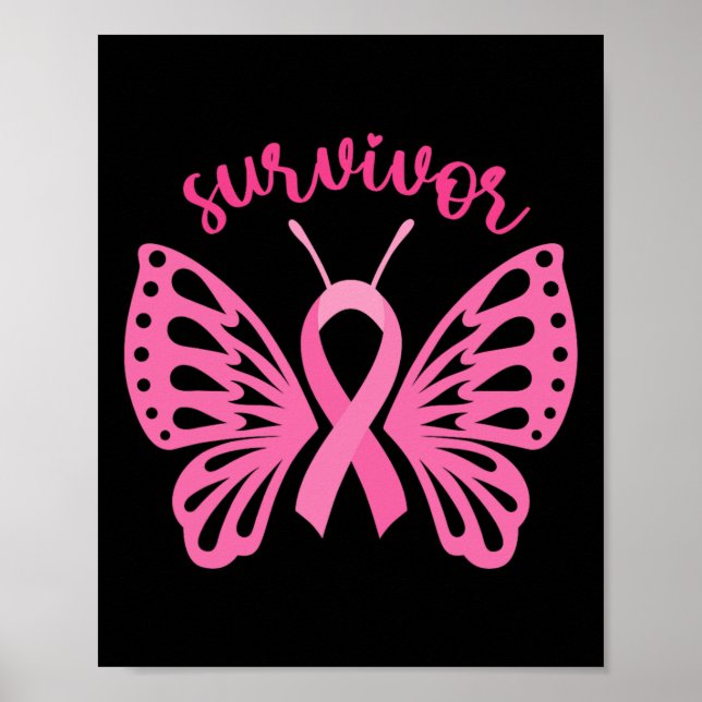 Poster Un survivant Dragonfly Sensibilisation au cancer d (Devant)