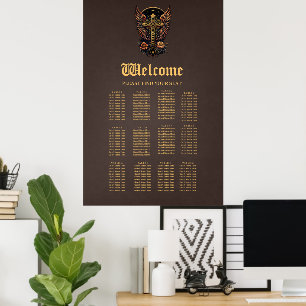 Poster Un symbole de force : La croix ornée avec des aile