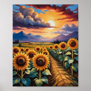 Poster Un Terrain De Tournesols
