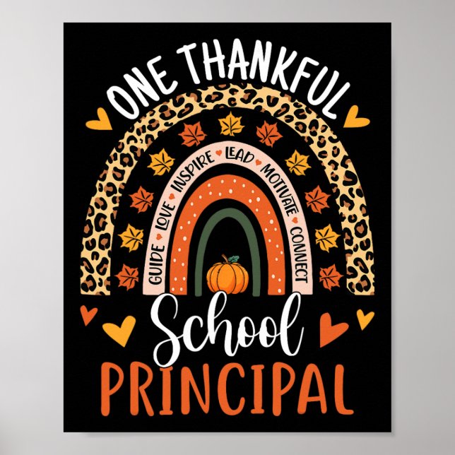 Poster Un Thanksgiving Rainbow, principal de l'école (Devant)