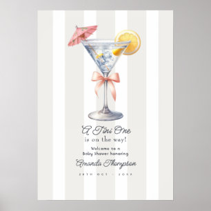 Poster Un Tini en route Martini Baby Shower Bienvenue
