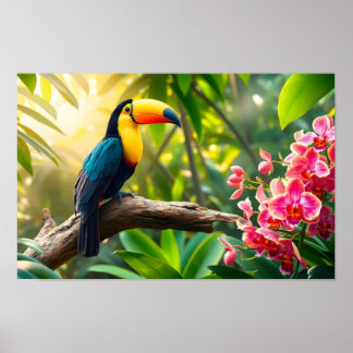 Poster Un toucan vibrant dans une jungle tropicale