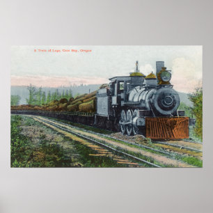 Poster Un train de baie de LogsCoos, OU