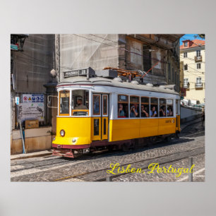 Poster Un tramway jaune emblématique, Lisbonne, Portugal