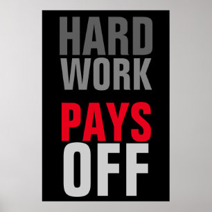 Poster Un travail dur motivateur qui réussit