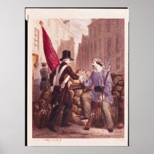 Poster Un travailleur partageant son pain avec un