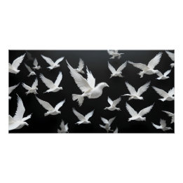 Poster Un troupeau lumineux dans un vide foncé