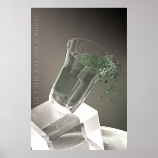Poster Un verre d'eau verte