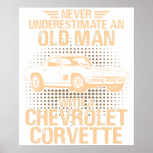 Poster Un vieil homme CHEVROLET CORVETTE 1979 C2