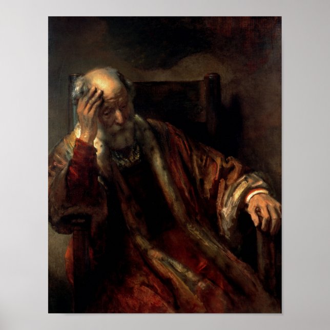 Poster Un vieil homme dans un fauteuil (Devant)
