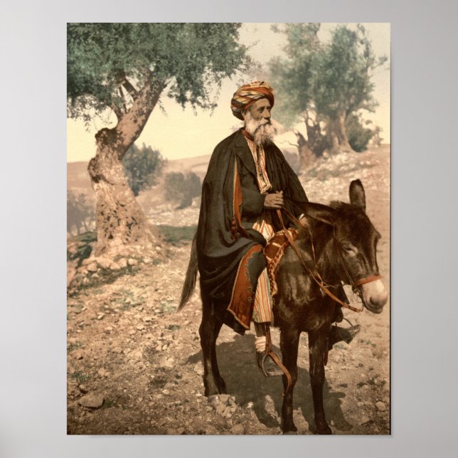 Poster Un vieil homme de Bethléem sur un âne (Devant)