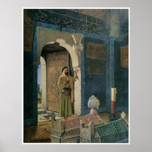 Poster Un vieil homme devant un tombeau, 1903