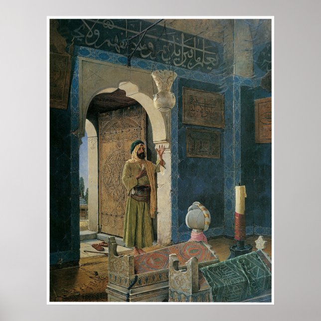 Poster Un vieil homme devant un tombeau, 1903 (Devant)