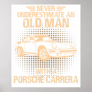 Poster Un vieil homme Porsche Carrera 1984