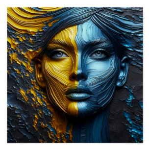 Poster Un visage Abstrait 1 - Art incorporé
