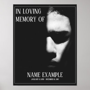 Poster Un visage endormi dans une demi-ombre