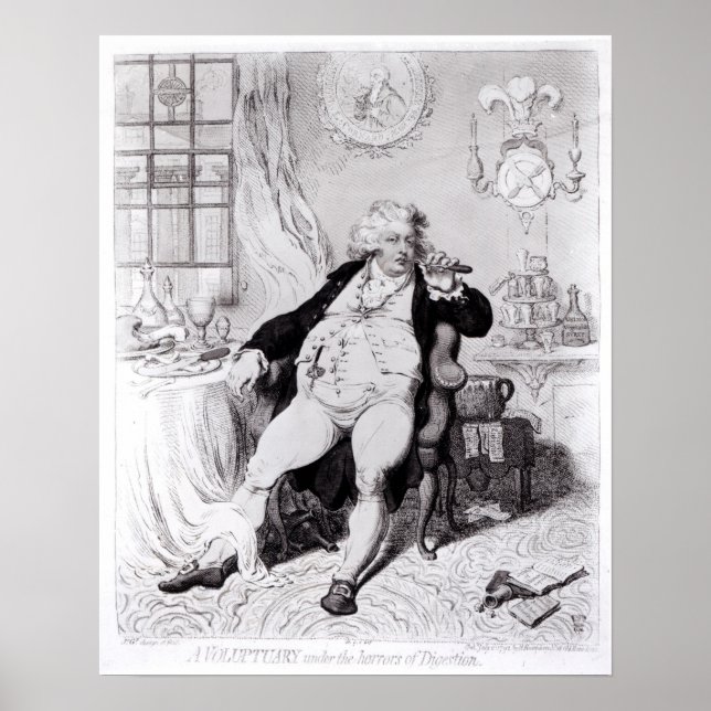 Poster Un Voluptuaire sous les horreurs de la digestion (Devant)