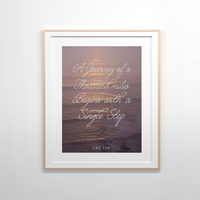 Poster Un voyage de mille miles Lao Tzu (Créateur téléchargé)