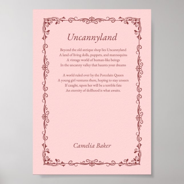 Poster Uncannyland Poem Print (Devant)