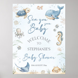 Poster Under The Sea Baby Shower Welcome Sign