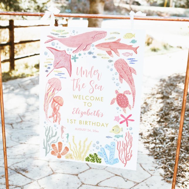 Poster Under the Sea Girls 1st Birthday Welcome (Créateur téléchargé)
