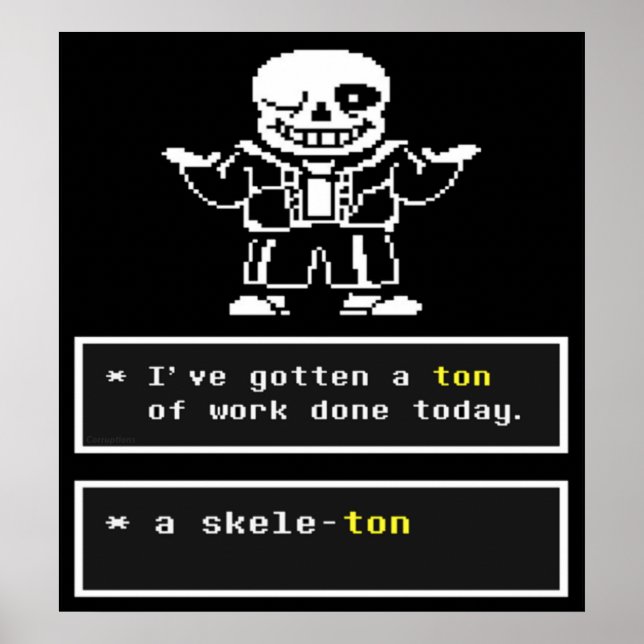 Poster Undertale - Sans Skeleton - Undertale (Devant)