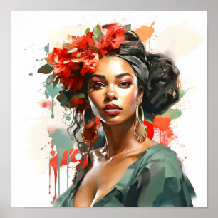 Poster Une Africaine Américaine Peinture