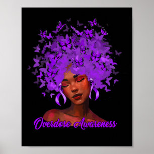 Poster Une Africaine Noire Afro Violet Ribbon Overdose Aw