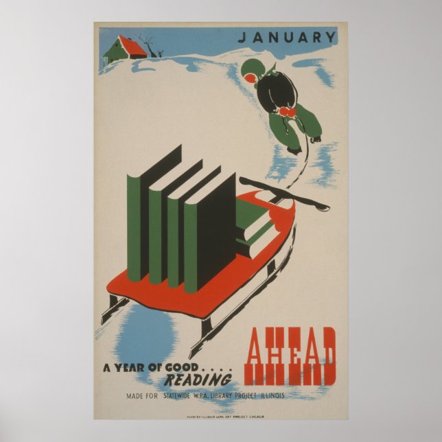 Poster Une année de bonne lecture à l'avant de l'affiche  (Devant)