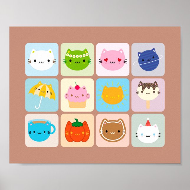 Poster Une année de chats mignons (Devant)