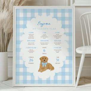 Poster Une année dorée Chiot 1er anniversaire étape impor