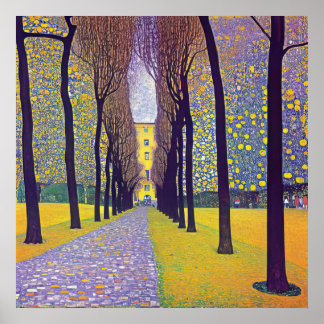 Poster Une avenue dans le parc d'automne