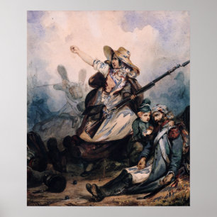 Poster Une barricade en 1830, 1834