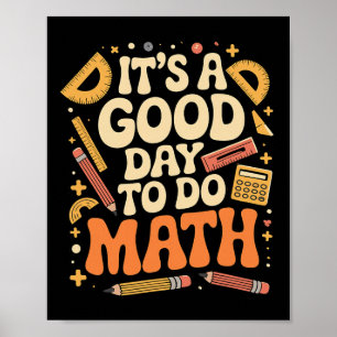 Poster Une bonne journée pour faire des maths, amoureux d