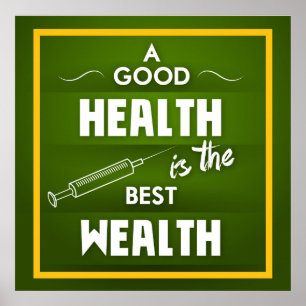 Poster Une bonne santé est la meilleure richesse