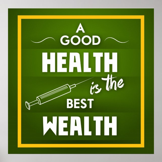 Poster Une bonne santé est la meilleure richesse (Devant)