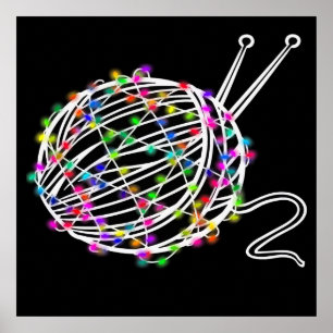 Poster Une Boule De Bois De Tricot   Lovely Design