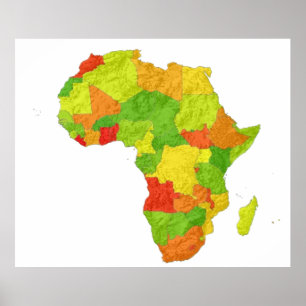 Poster une carte de l'Afrique codée par couleur avec ses 