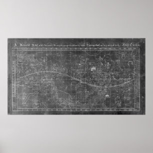 Poster Une carte de Mercator des cieux étoilés