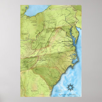 Poster Une carte des endroits importants pour les Indiens