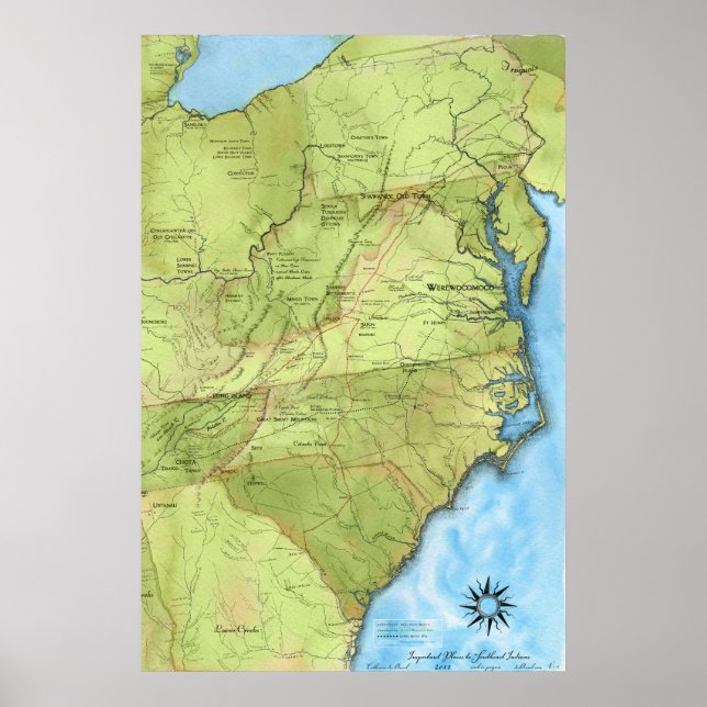 Poster Une carte des endroits importants pour les Indiens (Devant)