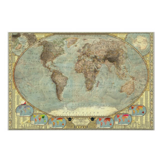 Poster Une carte du monde des stéréotypes