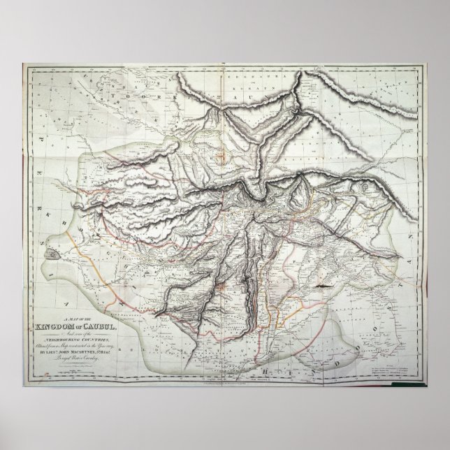 Poster Une carte du Royaume de Kaboul (Devant)