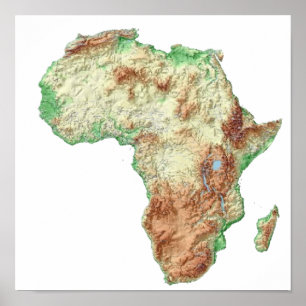 Poster Une carte en couleurs de l'Afrique avec ses pays